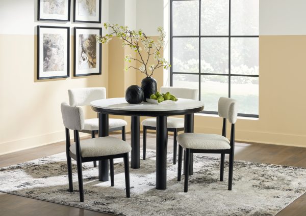 Xandrum Dining Table and 4 Chairs in Black Online