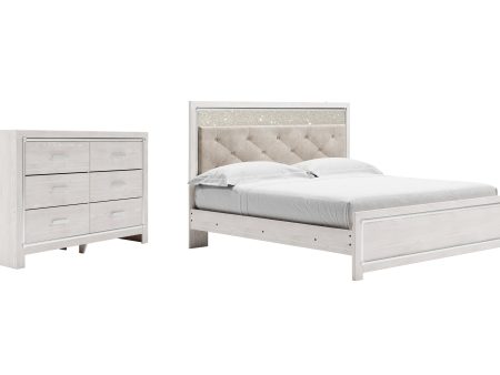 Altyra King Panel Bed with Dresser in White For Discount