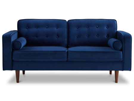 Casey Velvet Loveseat Blue Cheap