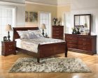 Alisdair Full Sleigh Bed with Mirrored Dresser, Chest and 2 Nightstands in Reddish Brown Online