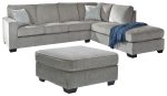 Altari 2-Piece Sleeper Sectional with Ottoman in Alloy Cheap