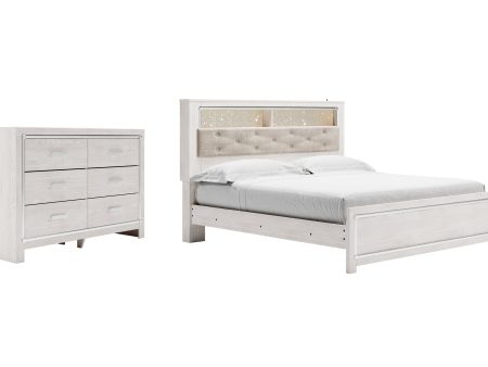 Altyra King Panel Bookcase Bed with Dresser in White Online Sale