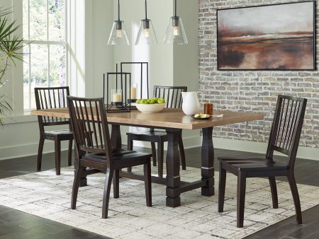 Charterton Two-tone Brown Dining Table and 4 Chairs Cheap