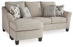 Abney Sofa Chaise, Chair, and Ottoman in Driftwood For Cheap