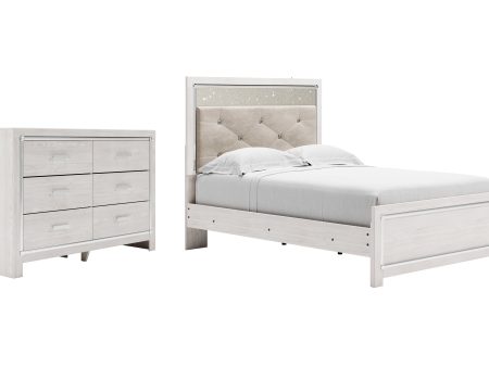 Altyra Full Panel Bed with Dresser in White For Sale