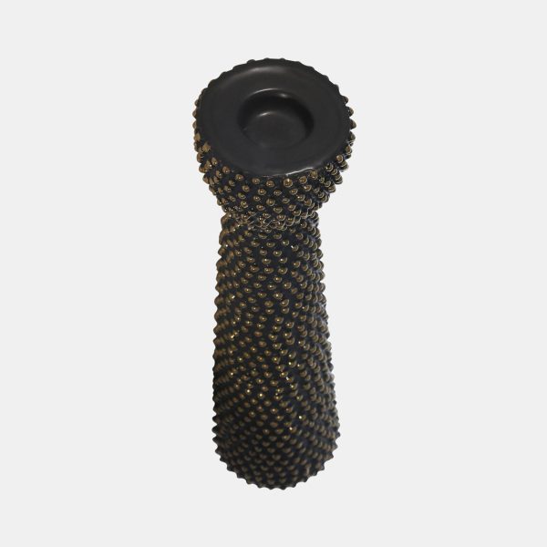 Ceramic 16  Spike Candle Holder Black gold on Sale