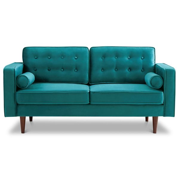 Casey Velvet Loveseat Blue Cheap