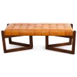 Riley Tan Leather Bench Discount