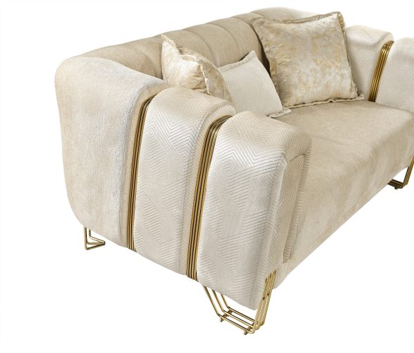 Santana Ivory Velvet Loveseat Online Hot Sale