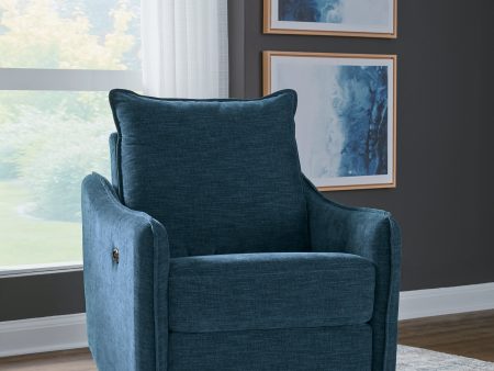 McBurg Navy Swivel Power Recliner Cheap