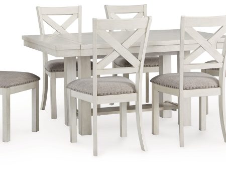 Robbinsdale Dining Table and 6 Chairs in Antique White For Discount