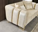 Santana Ivory Velvet Loveseat Online Hot Sale